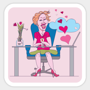 Working from home with love Sticker